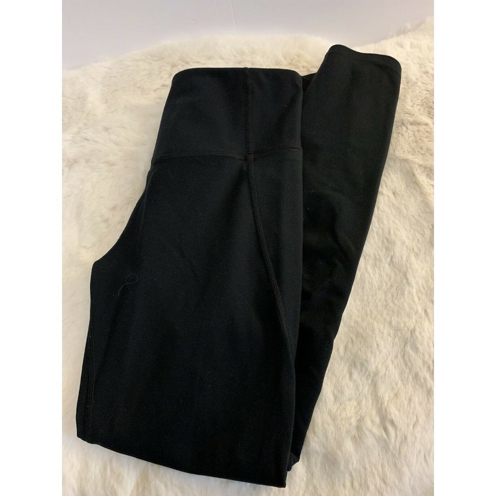 Zella black compression athletic leggings SIZE XS mid rise waist pocket EUC